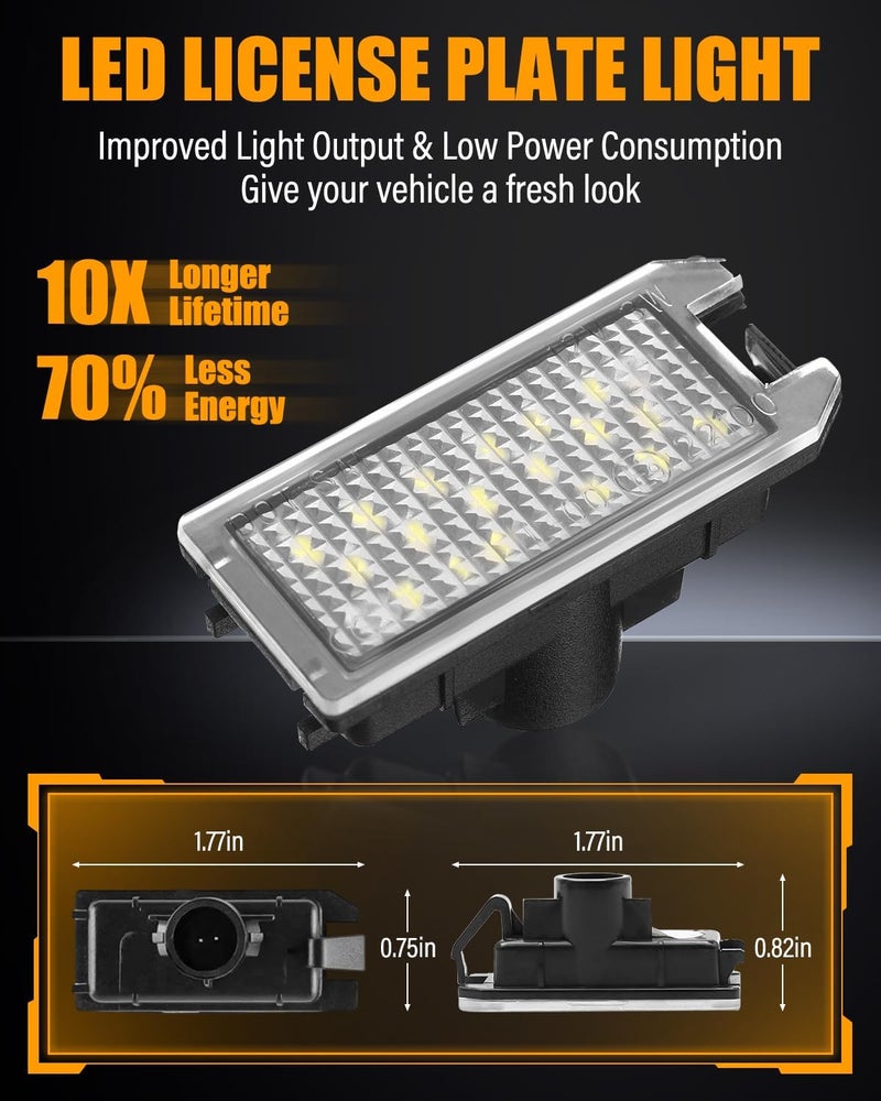 LESAUCE LED License Plate Light for 2014-2022 Jeep Cherokee Compass Patriot, 6000K White, High Brightness & Waterproof Tag Lamp Assembly Replacement, Plug and Play, Pack of 2 - Image 3